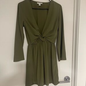 Olive Green Long Sleeve Dress